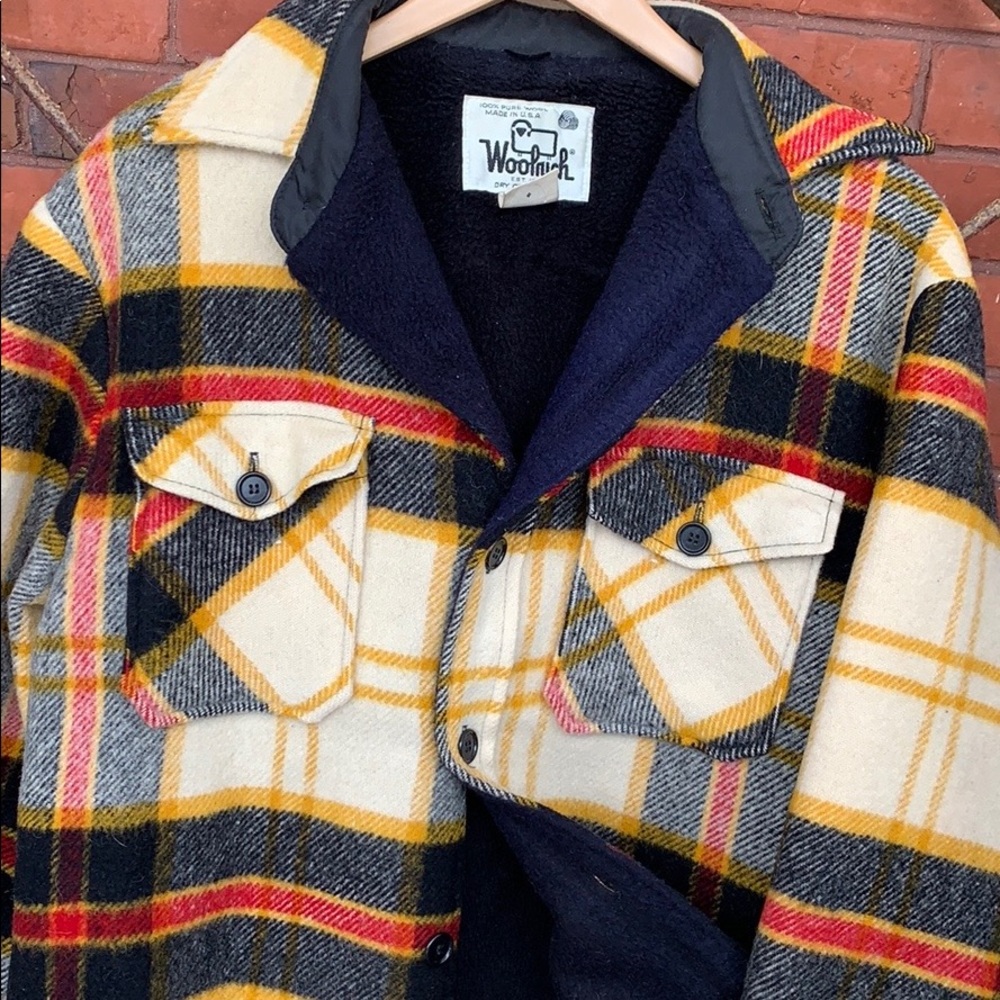WOOLRICH Vintage Wool Sherpa Fleece Shirt Jacket - Picture 2 of 9